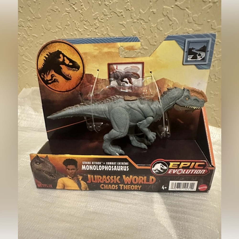 Jurassic World Chaos Theory Epic Evolution Strike Attack Monolophosaurus New!